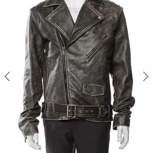 Men's Black Leather Biker Jacket
